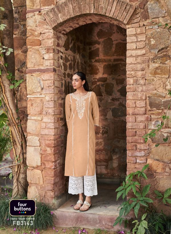 Four Buttons Banyan Tree 3 Fancy Kurti With Bottom Collection